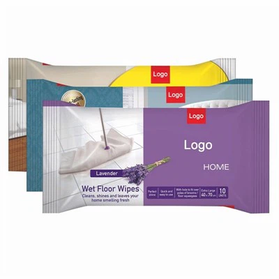 Lingette humide de nettoyage non tissée